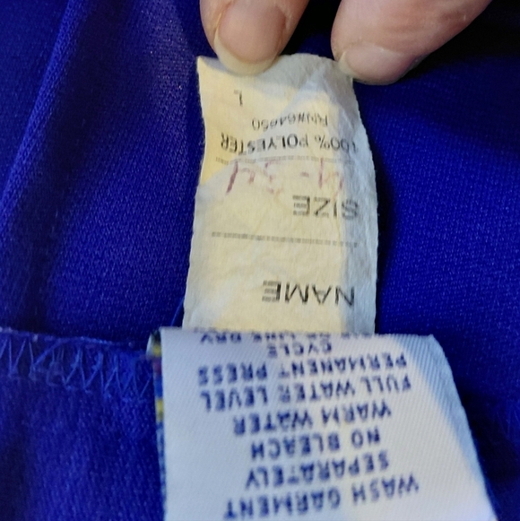 Vintage Blue Uniform with Striped Sleeves - Picture 3 of 10